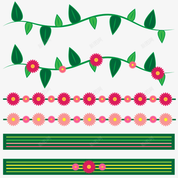 花边集合png免抠素材_新图网 https://ixintu.com 剪贴簿 叶子 植物 花境 葡萄藤 装饰 边境