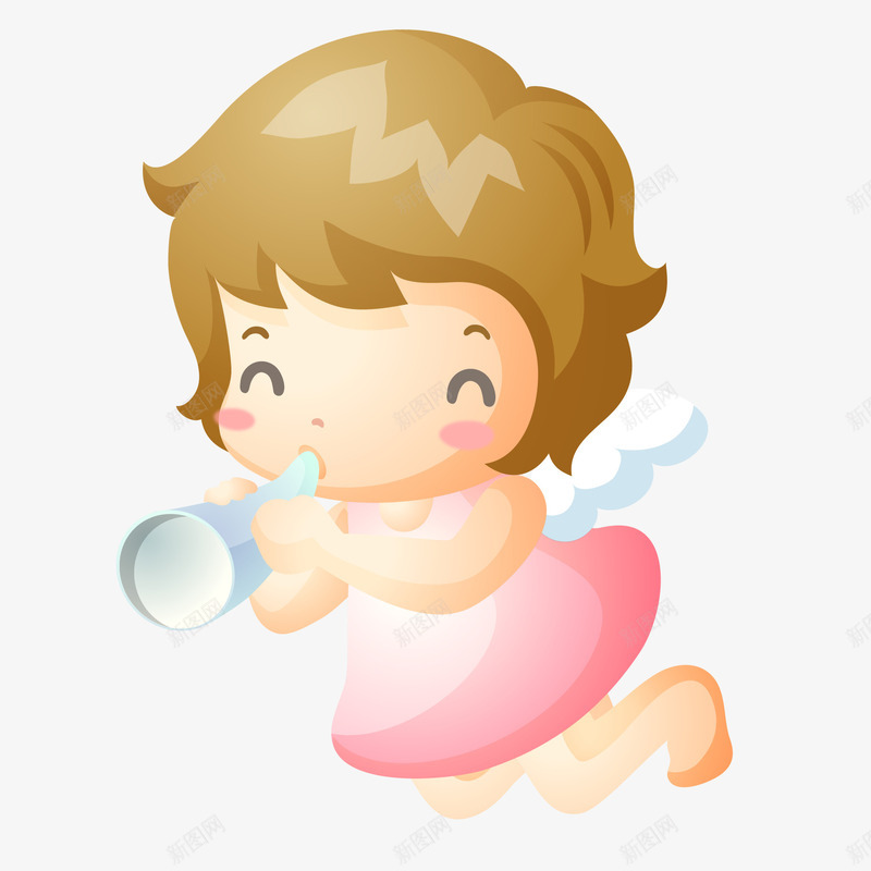 卡通天使角色扮演矢量图ai免抠素材_新图网 https://ixintu.com 卡通 可爱 天使设计 翅膀 角色扮演 矢量图