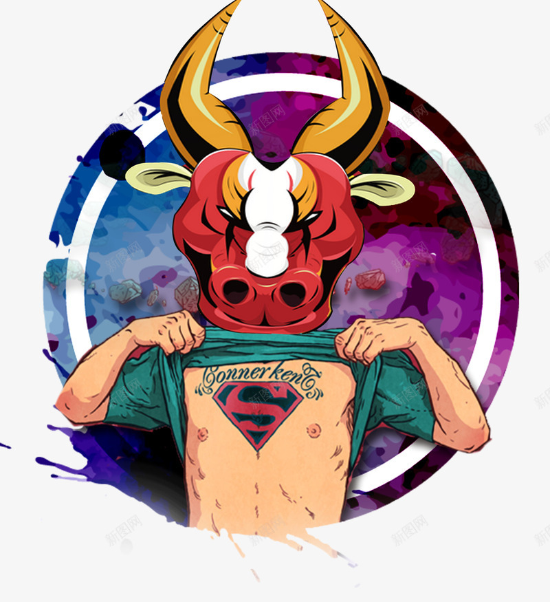 简约创意牛人png免抠素材_新图网 https://ixintu.com 个性 创意海报 招牛人 诚聘 诚聘精英 诚聘英才 高薪诚聘