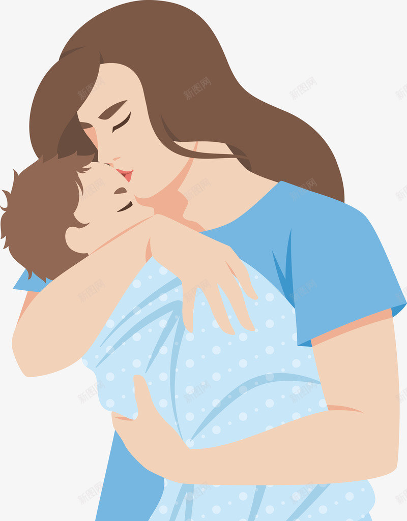 轻吻怀里宝宝的母亲png免抠素材_新图网 https://ixintu.com 安详 温柔 疼爱 睡觉的孩子 矢量源文件 老妈