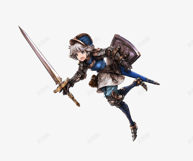 长剑蓝色衣服小女孩png免抠素材_新图网 https://ixintu.com 女孩 蓝色 衣服 长剑