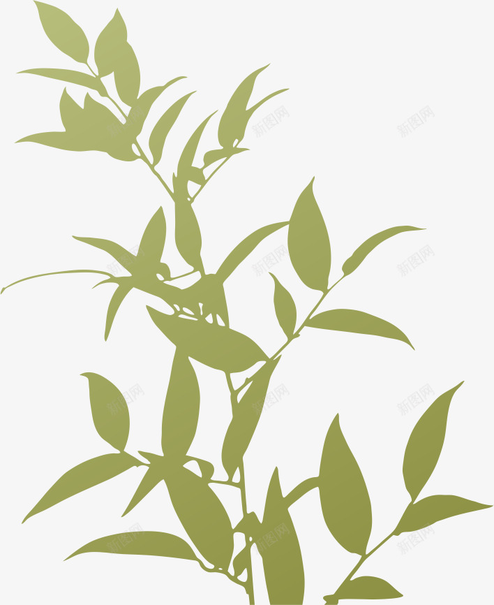 植物剪影png免抠素材_新图网 https://ixintu.com AI 小草 底纹 植物 绿色 花纹