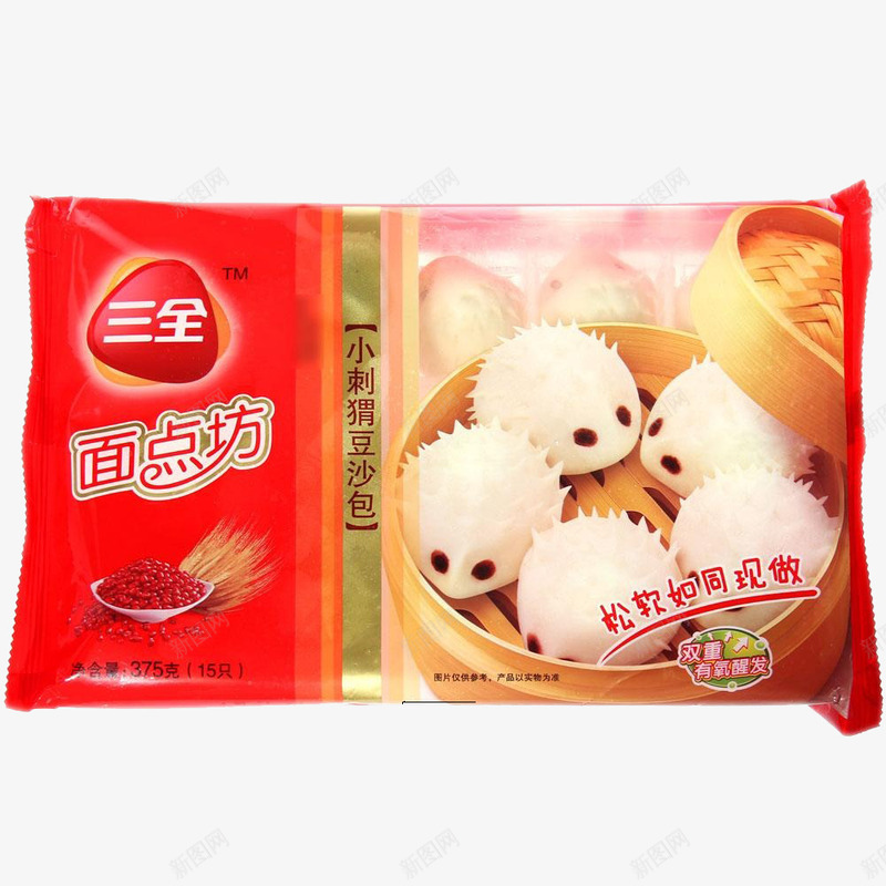 小刺猬豆沙包png免抠素材_新图网 https://ixintu.com 三全食品 产品实物 包子 早餐包 豆沙包 速冻食品