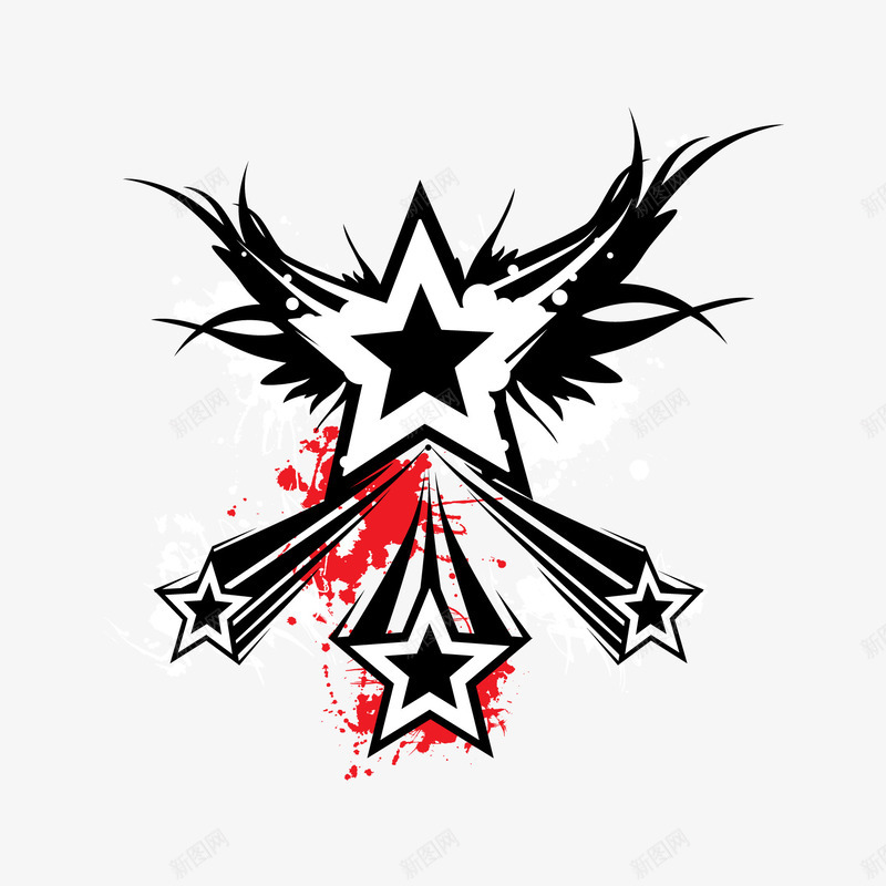 潮流时尚墨迹元素矢量图eps免抠素材_新图网 https://ixintu.com 元素 墨迹 时尚 星形 星星 潮流 设计 矢量图
