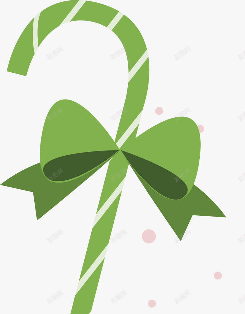 绿色蝴蝶结拐杖糖果png免抠素材_新图网 https://ixintu.com Christma Christmas Merry 圣诞快乐 圣诞节 绿色拐杖 蝴蝶结拐杖 装饰图案