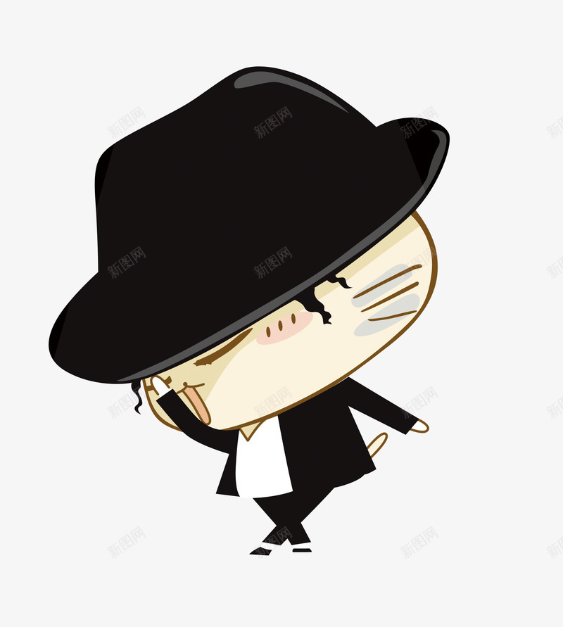 穿黑色衣服的舞者png免抠素材_新图网 https://ixintu.com 猪 舞者 运动 黑色