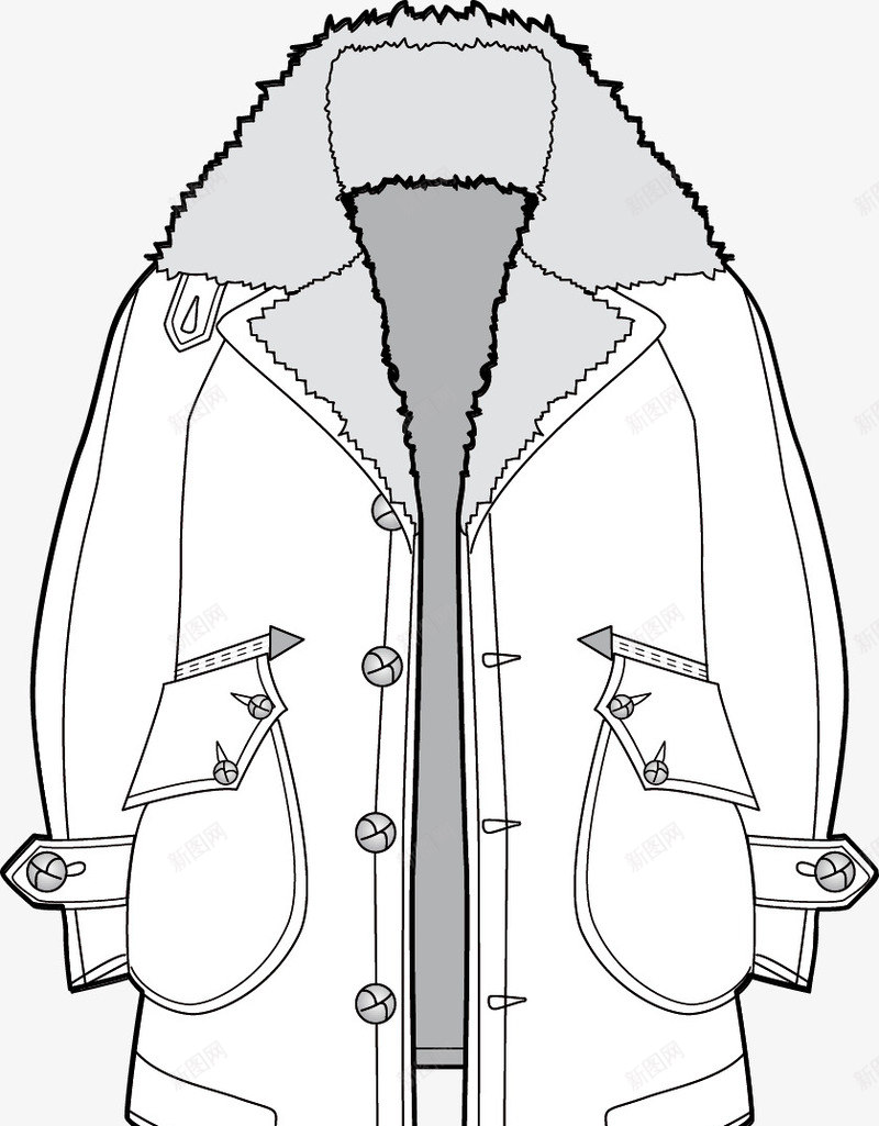 黑白大衣png免抠素材_新图网 https://ixintu.com 外套 淘宝 羊毛 衣服