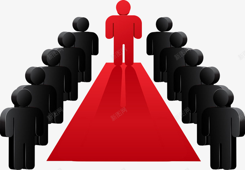 走红毯的小人png免抠素材_新图网 https://ixintu.com 卡通小人 小人 立体小人 红毯 红色小人 黑色小人