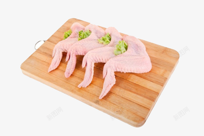 斜放着的大鸡全翅png免抠素材_新图网 https://ixintu.com 免抠 大鸡翅 斜放 砧板 食品 食物 鸡全翅 鸡肉