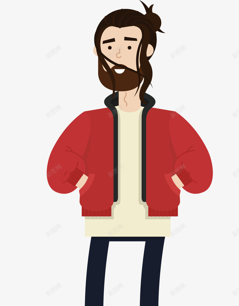 红色衣服的潮男矢量图ai免抠素材_新图网 https://ixintu.com 平衡车 手插兜 潮男 矢量png 红衣潮男 骑平衡车 矢量图