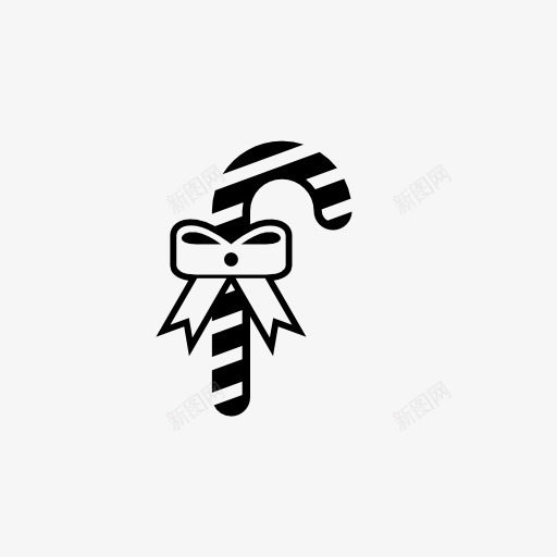 圣诞条纹拐棍图标png_新图网 https://ixintu.com 拐杖糖 糖果棒