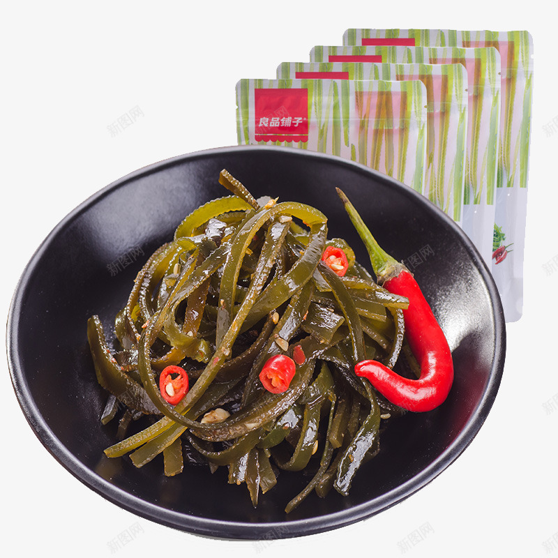 良品铺子海带丝png免抠素材_新图网 https://ixintu.com 产品实物 休闲 零食 食品 香辣