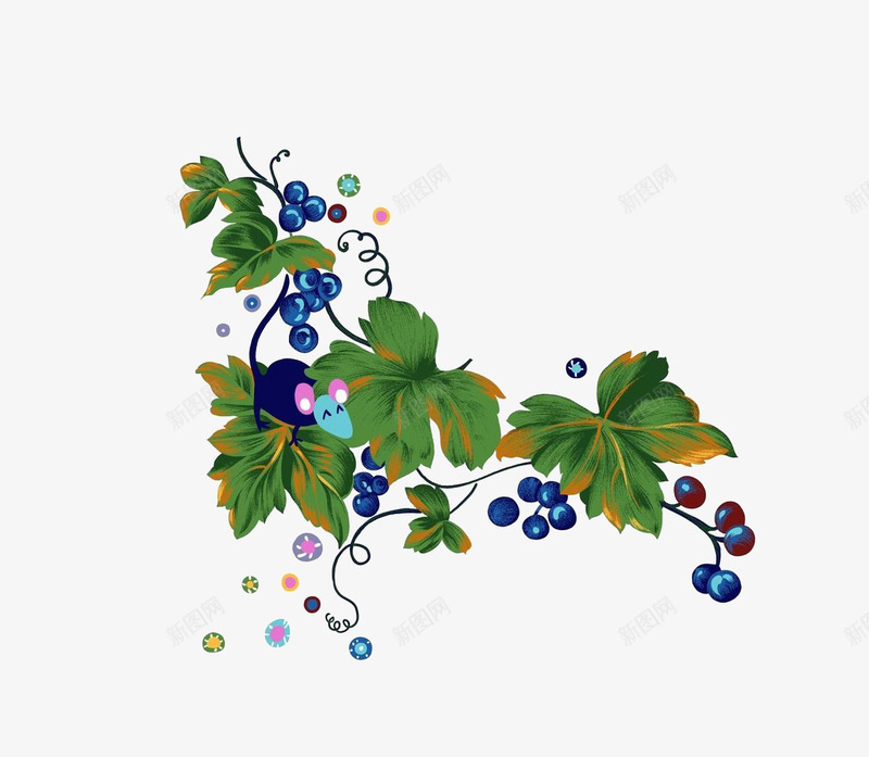 葡萄叶png免抠素材_新图网 https://ixintu.com 葡萄 葡萄叶 葡萄藤