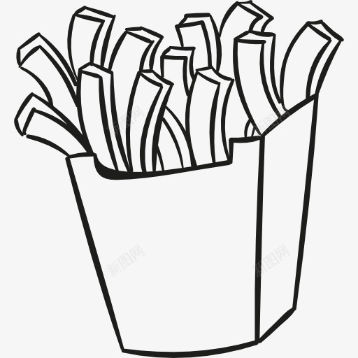 薯条盒图标png_新图网 https://ixintu.com 午餐 土豆 垃圾食品 快餐盒 食品 饭