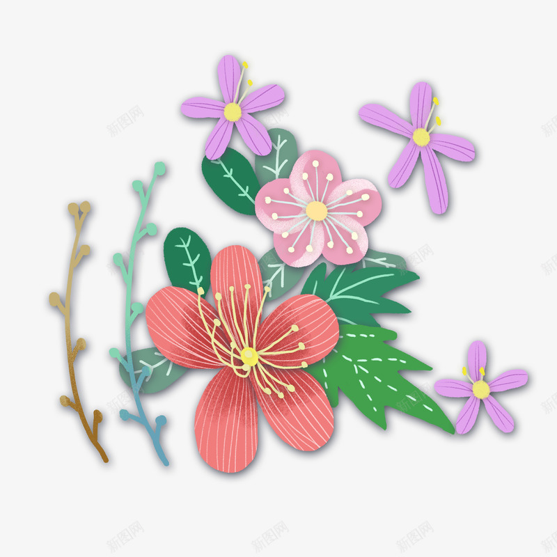 可爱小碎花元素png免抠素材_新图网 https://ixintu.com 元素 免扣 碎花 花朵