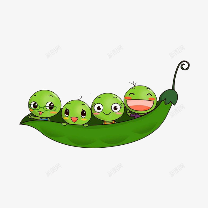 卡通豌豆小人png免抠素材_新图网 https://ixintu.com 卡通 可爱 小人 豌豆