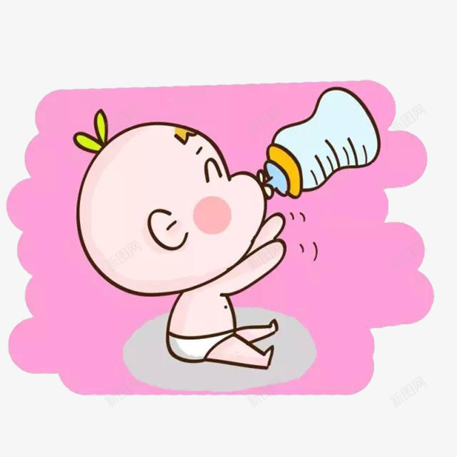 可爱的卡通宝宝吃奶瓶png免抠素材_新图网 https://ixintu.com 亲子 卡通 吃奶 吃奶瓶 宝宝 宝宝吃奶 母婴