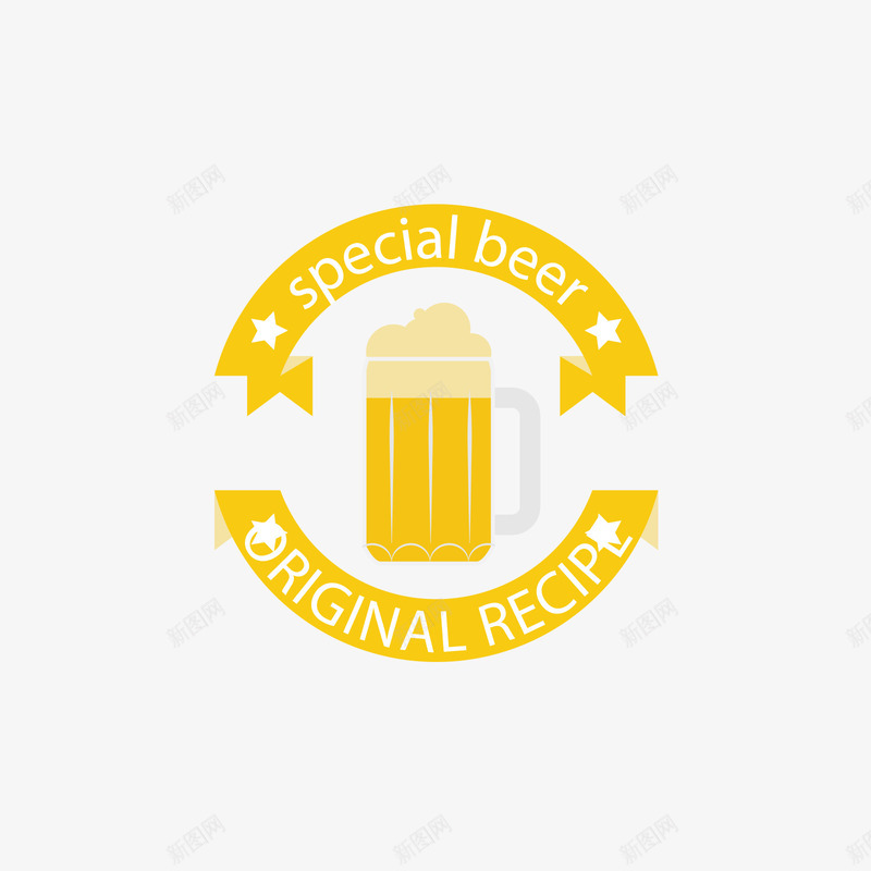 黄色啤酒标签矢量图ai免抠素材_新图网 https://ixintu.com 啤酒 啤酒标签 矢量标签 英文 黄色 矢量图