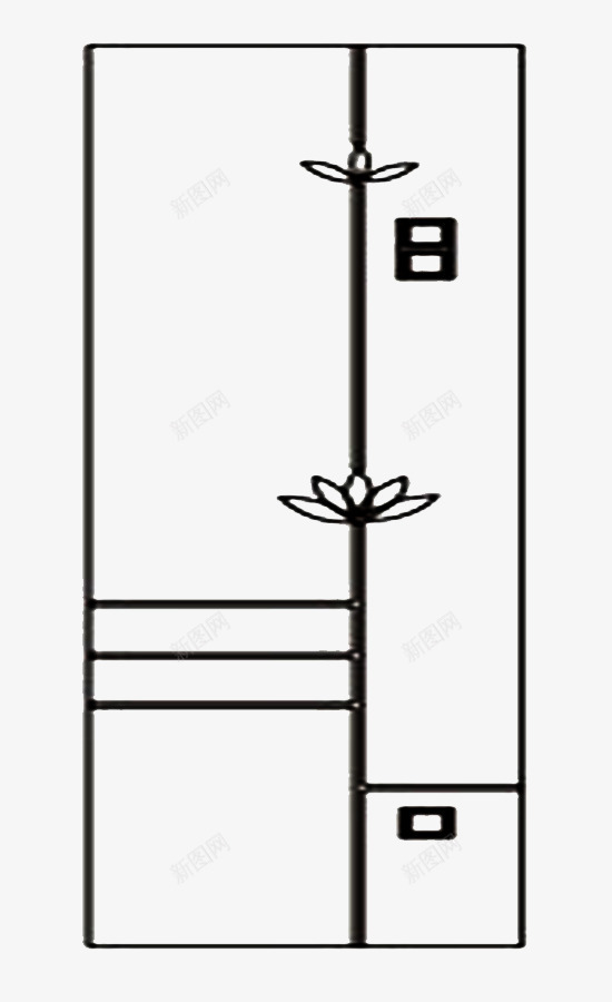 莲花简笔画玻璃门花纹png免抠素材_新图网 https://ixintu.com 手绘 玻璃门花纹 简笔画 线条 莲花 装饰