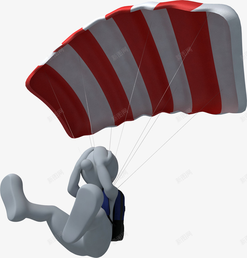 立体小人png免抠素材_新图网 https://ixintu.com 立体小人 跳伞 降落伞