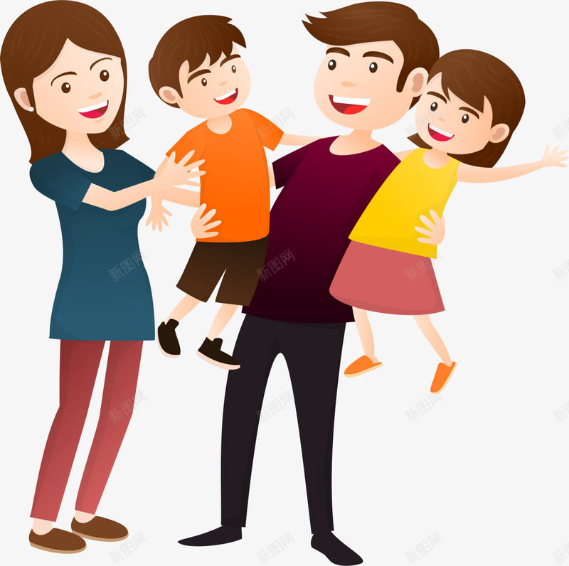 彩色开心团聚一家人png免抠素材_新图网 https://ixintu.com 一家人 团圆 团聚一家人 国际家庭日 幸福一家 彩色卡通小人