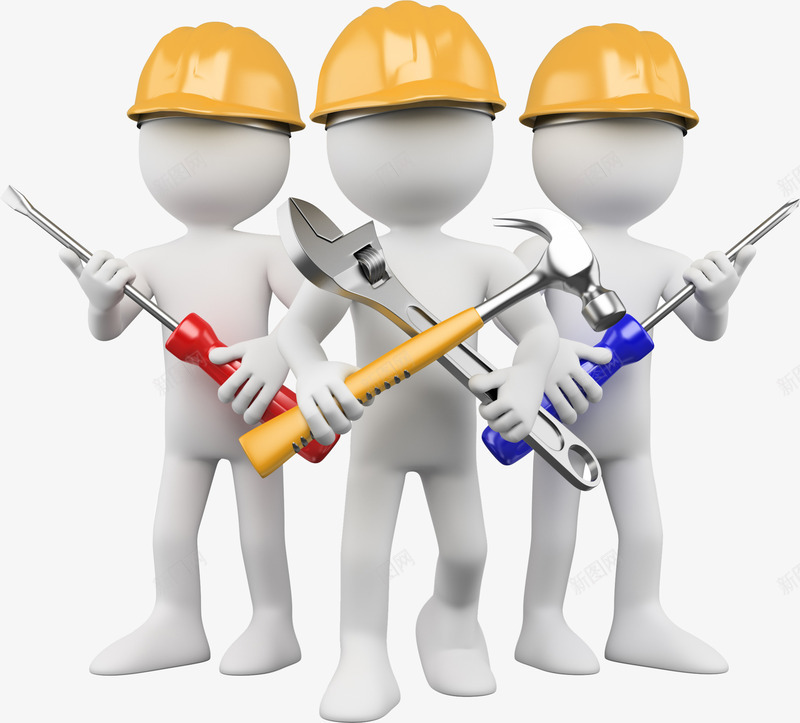 拿工具的卡通小人儿png免抠素材_新图网 https://ixintu.com PNG素材 卡通 小人儿 工具