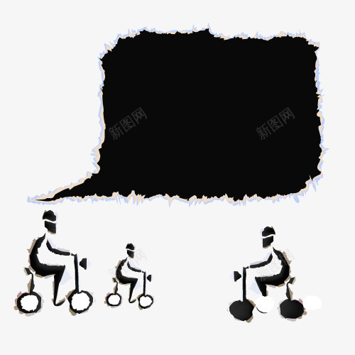 对话框剪影矢量图ai免抠素材_新图网 https://ixintu.com 人物剪影 对话框 小人 撕纸 矢量图