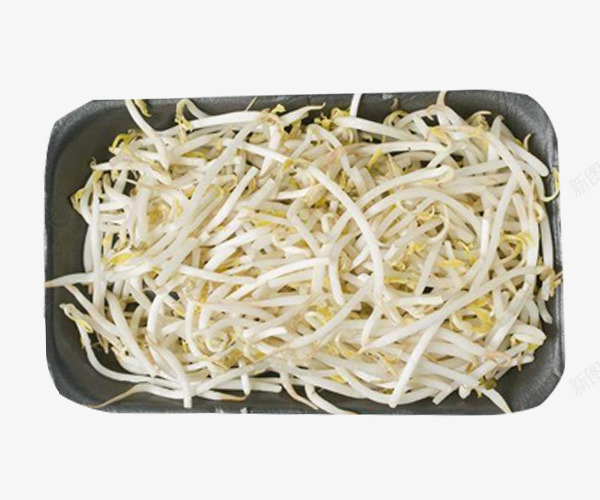 黑色盘子里的食材豆芽png免抠素材_新图网 https://ixintu.com 家常菜 炒菜 炒黄豆芽 美食 食材 餐饮食品 饭店 黄豆芽