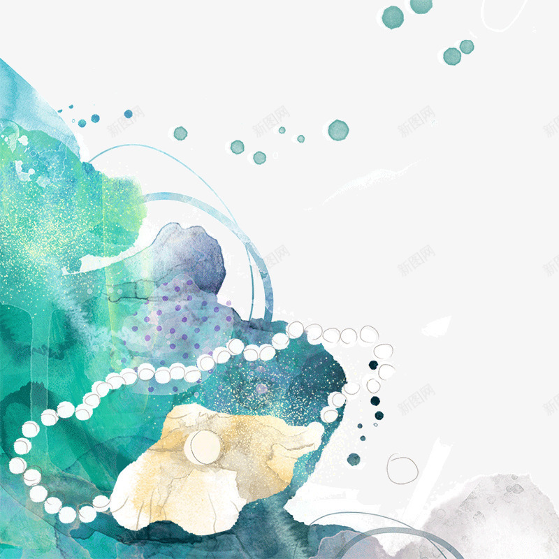 墨迹png免抠素材_新图网 https://ixintu.com 墨迹 彩色 水彩 珍珠 贝壳