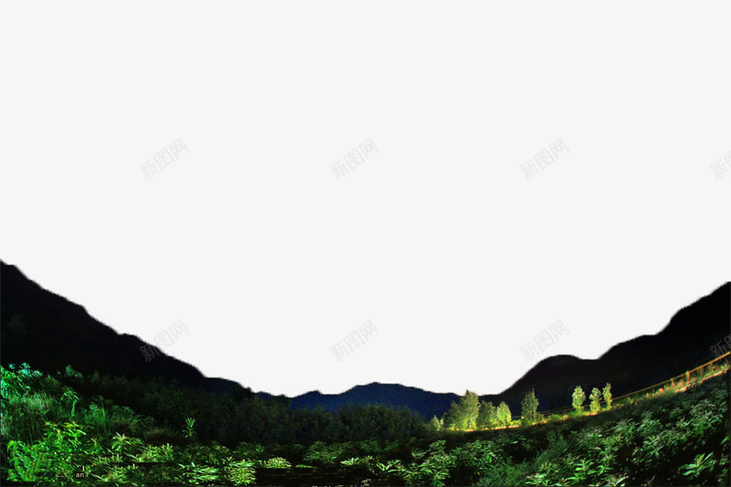 树林里的灯光png免抠素材_新图网 https://ixintu.com 仲夏 仲夏夜之梦 光线 夏天 夜晚 山峰 树木 树林 灯光 自然 黑暗
