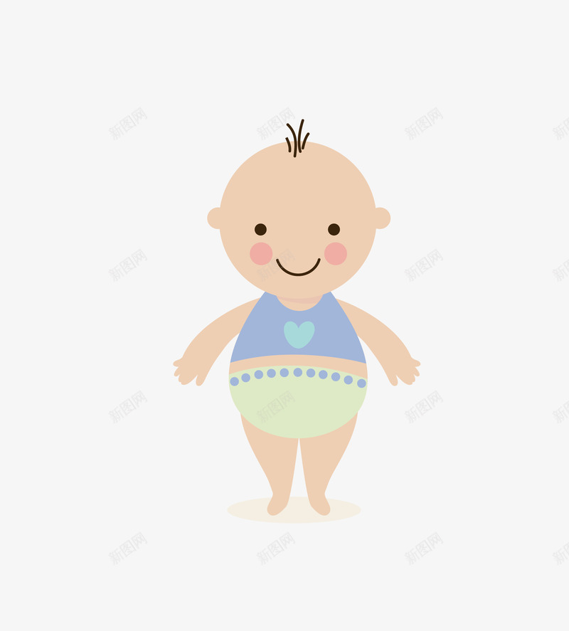 蓝衣服宝宝png免抠素材_新图网 https://ixintu.com 卡通宝宝 婴儿 宝贝 矢量宝宝