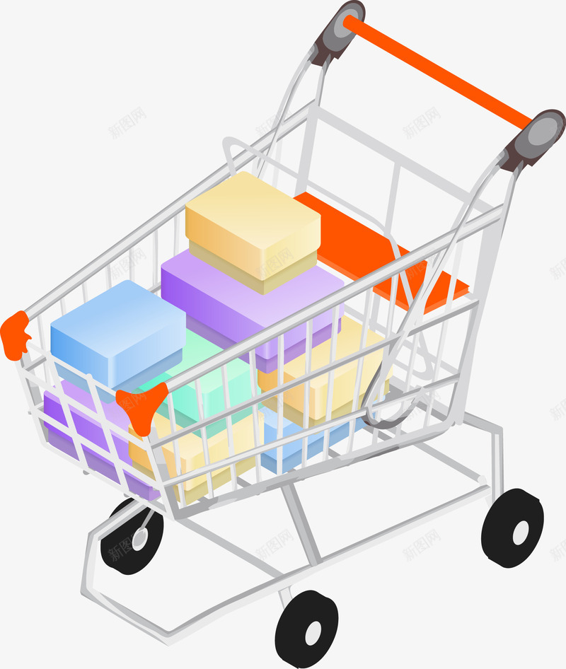 超市购物车金属小车矢量图ai免抠素材_新图网 https://ixintu.com 小车 矢量超市 购物车素材 超市 金属 矢量图