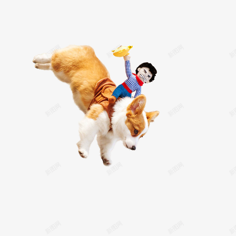 柴犬玩偶png免抠素材_新图网 https://ixintu.com 小鸭子 柴犬 玩偶 男孩 蓝格子衣服