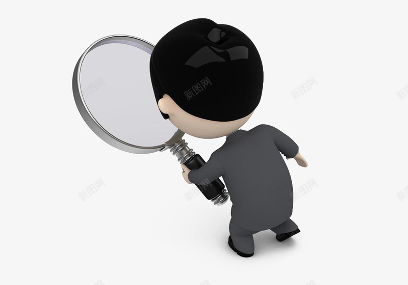 放大镜思考的小人png免抠素材_新图网 https://ixintu.com 小人 平面 思考 思考的小人 放大镜 素材 设计