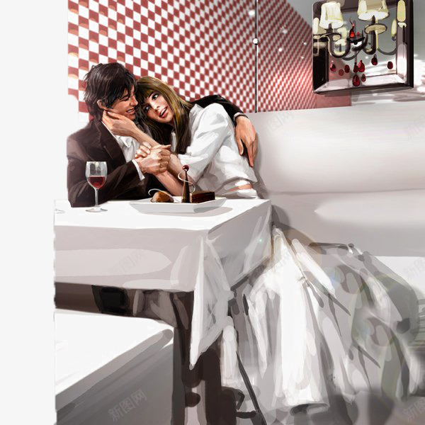 酒吧情侣png免抠素材_新图网 https://ixintu.com 光线明亮插画 创意插画 唯美插画 手绘美术插画 插画赏析 清新插画作品 艺术创作