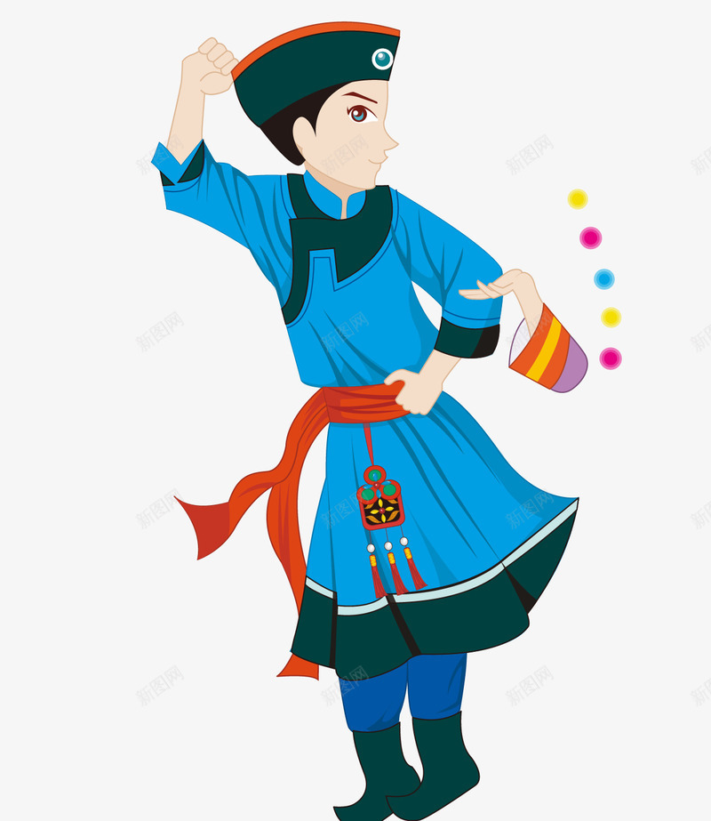 蓝色衣服哈尼族男性矢量图eps免抠素材_新图网 https://ixintu.com 哈尼族 男性 矢量素材 蓝色 衣服 矢量图