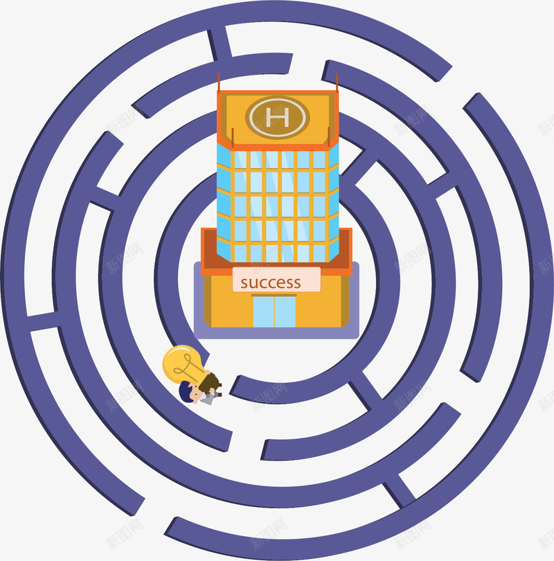 紫色迷宫成功路径矢量图ai免抠素材_新图网 https://ixintu.com 商务小人 成功 成功路径 矢量png 矢量图 紫色迷宫 迷宫 迷宫线路
