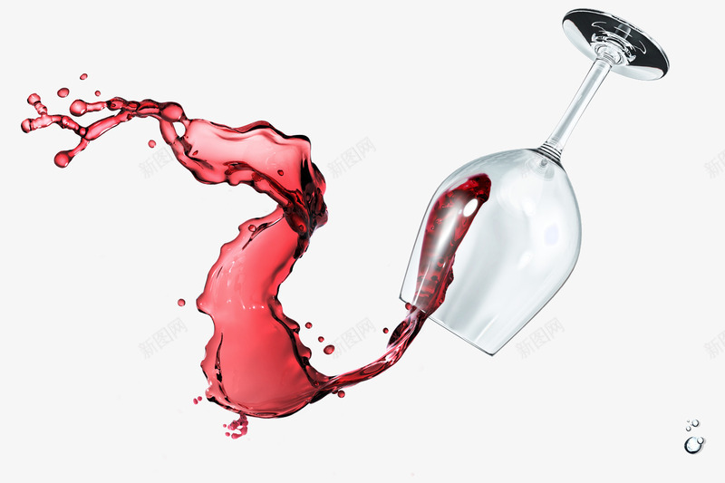 打撒的红酒玻璃杯png免抠素材_新图网 https://ixintu.com 玻璃杯 红酒 酒水