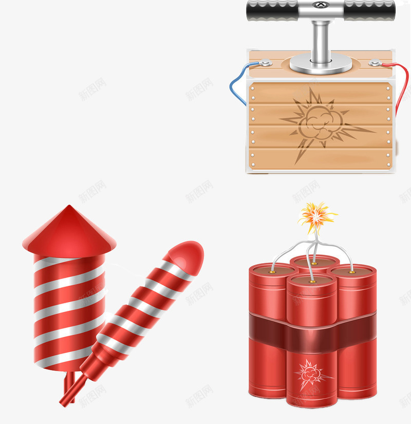 卡通易燃物体psd免抠素材_新图网 https://ixintu.com 免抠素材 易燃 易爆 爆炸物体 红色