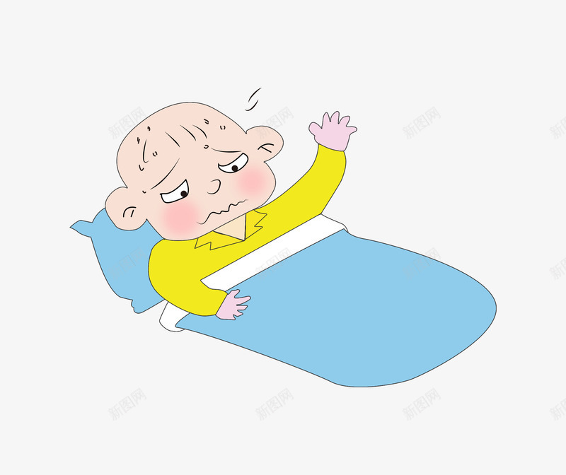 卡通宝宝难受图png免抠素材_新图网 https://ixintu.com 卡通 宝宝 流汗 难受