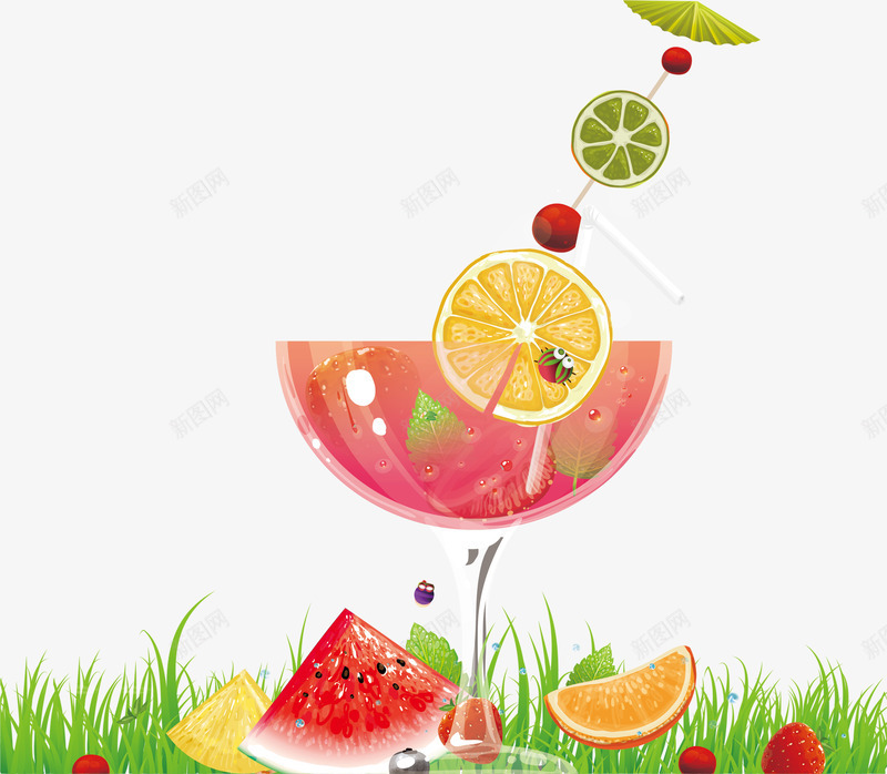 夏日海报水果大集合合成图png免抠素材_新图网 https://ixintu.com 合成 夏日 水果 海报 集合