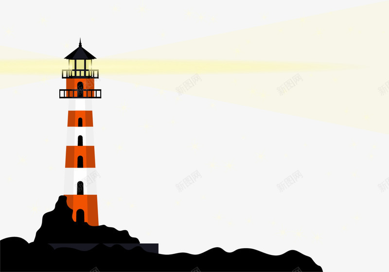梦幻扁平大海灯塔png免抠素材_新图网 https://ixintu.com 6月8号 世界海洋日 大海 大海灯塔 海上导航 海标 自然