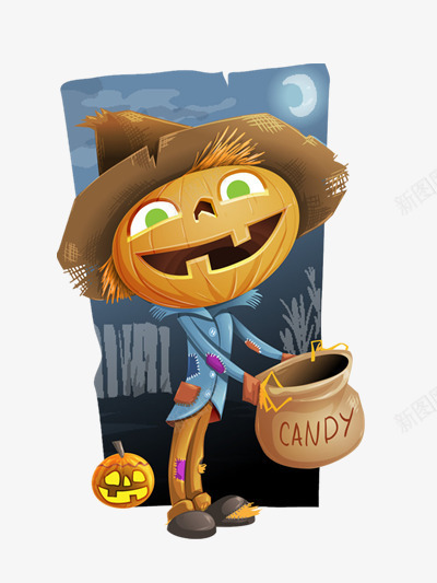 万圣节南瓜小人png免抠素材_新图网 https://ixintu.com CANDY 万圣节 南瓜 卡通人 要糖