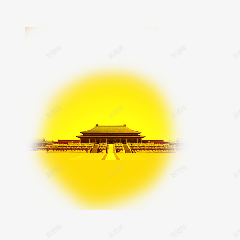 古代宫殿png免抠素材_新图网 https://ixintu.com 实物 建筑 故宫 月亮 渲染
