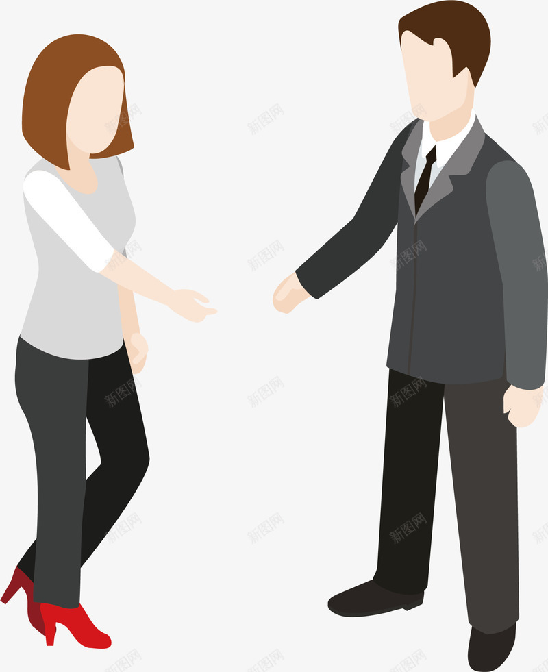 客户见面矢量图ai免抠素材_新图网 https://ixintu.com 信息交流 信息交流平台 信息交流线 卡通 客户 见面 矢量图