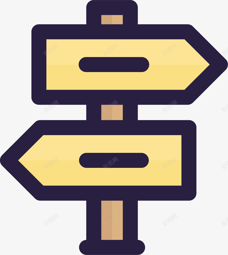提示路标牌矢量图图标ai_新图网 https://ixintu.com 出行 指向 标识 白色 箭头 规则 设计 矢量图