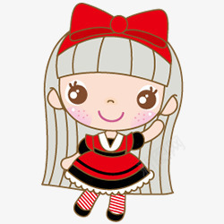 红色蝴蝶结女孩小人卡通png免抠素材_新图网 https://ixintu.com 卡通 女孩 小人 红色 蝴蝶结
