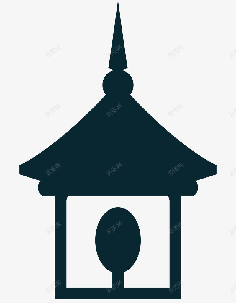 灯塔剪影图标png_新图网 https://ixintu.com 塔 导航 指示 航海