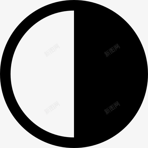 对比度控制图标png_新图网 https://ixintu.com 一半 亮度 半个月亮 天气 监测 配置
