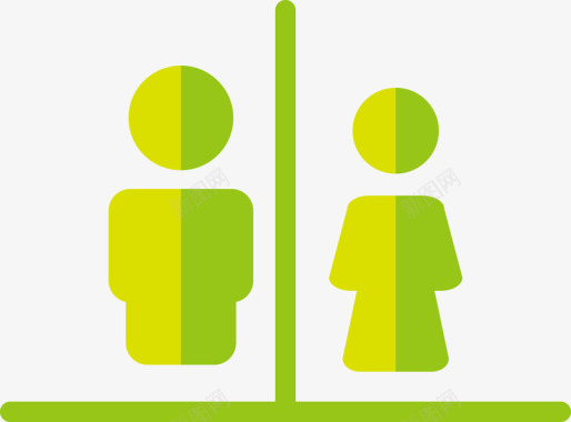 绿色厕所人物图图标图标